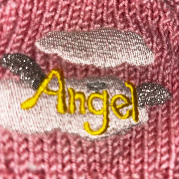 Pair of Knit Sweaters for Dolls Teddy Bears Christmas Angel Pointsetta - Picture 4 of 6